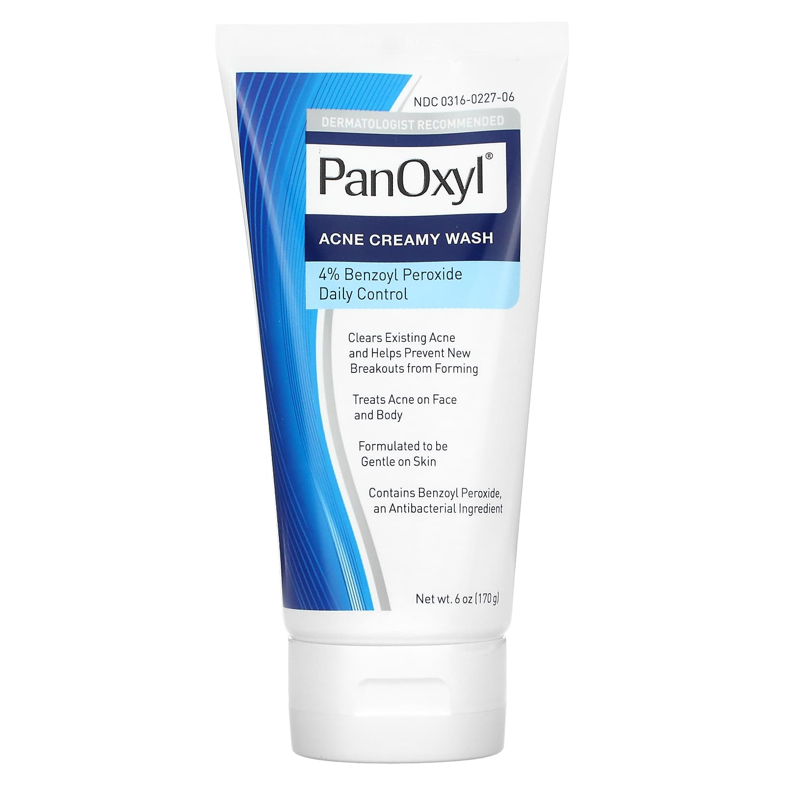 PanOxyl-Acne Creamy Wash-Benzoyl Peroxide 4% Daily Control- 6 oz (170 g)