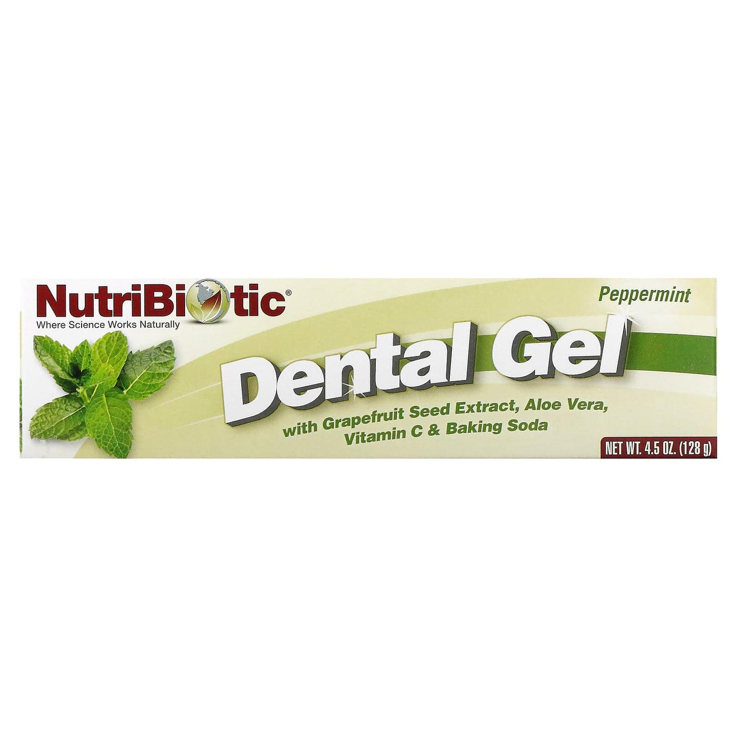 NutriBiotic, Dental Gel, Peppermint, 4.5 oz (128 g)