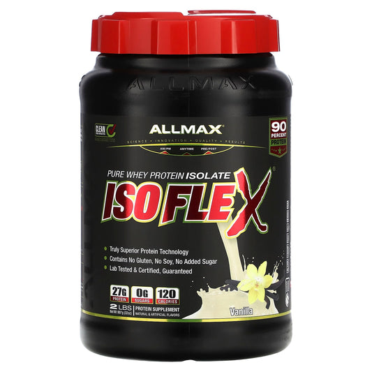 ALLMAX-Isoflex-100% Pure Whey Protein Isolate-Vanilla-2 lbs (907 g)