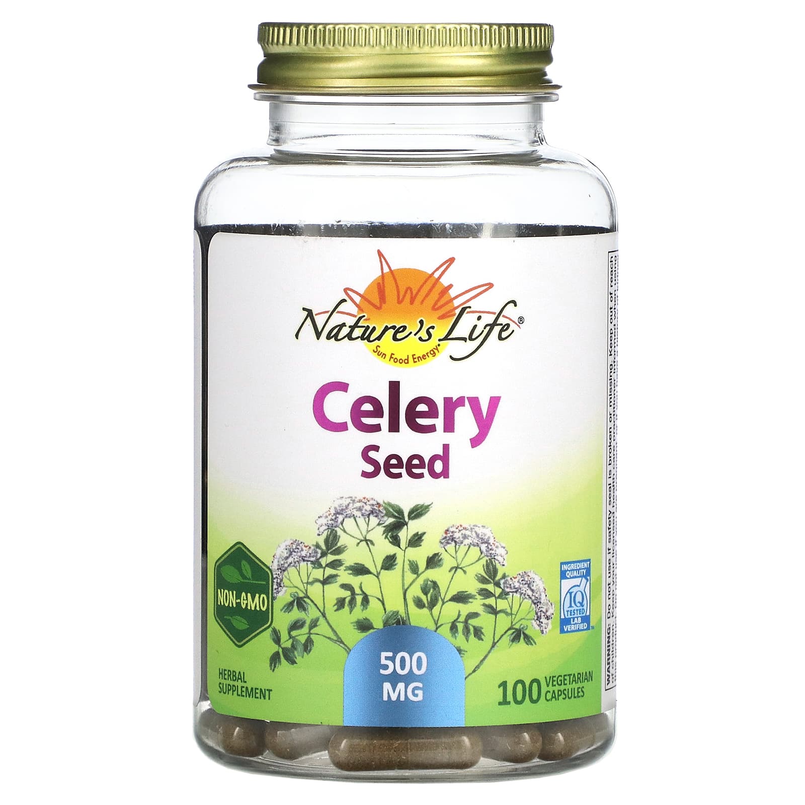 Nature's Herbs-Celery Seed-500 mg-100 Vegetarian Capsules