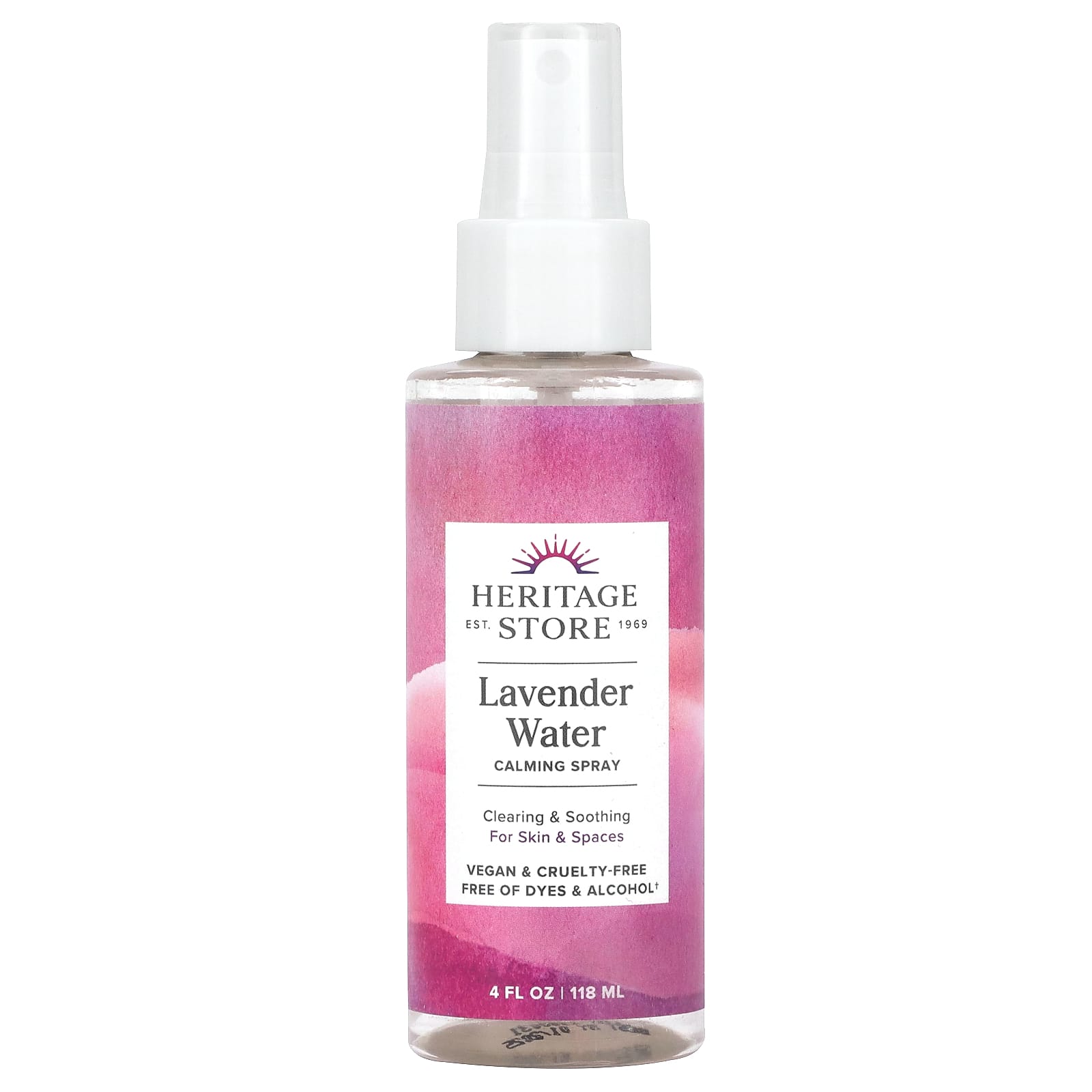 Heritage Store-Lavender Water-Calming Spray -4 oz (118 ml)