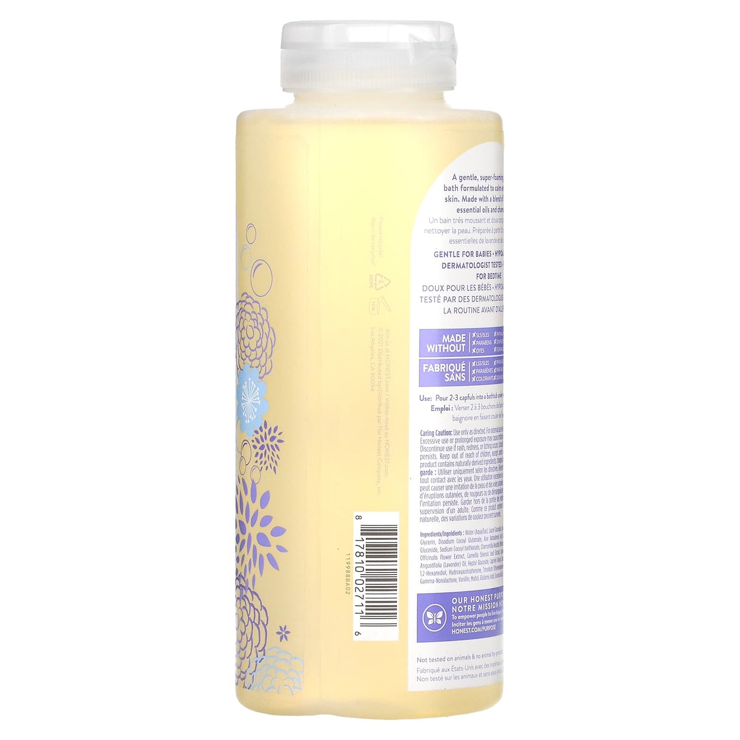 The Honest Company, Truly Calming Bubble Bath, Lavender, 12.0 fl oz (355 ml)