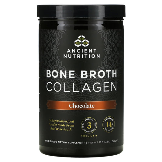 Ancient Nutrition-Bone Broth Collagen-Chocolate-1.2 lb (528 g)