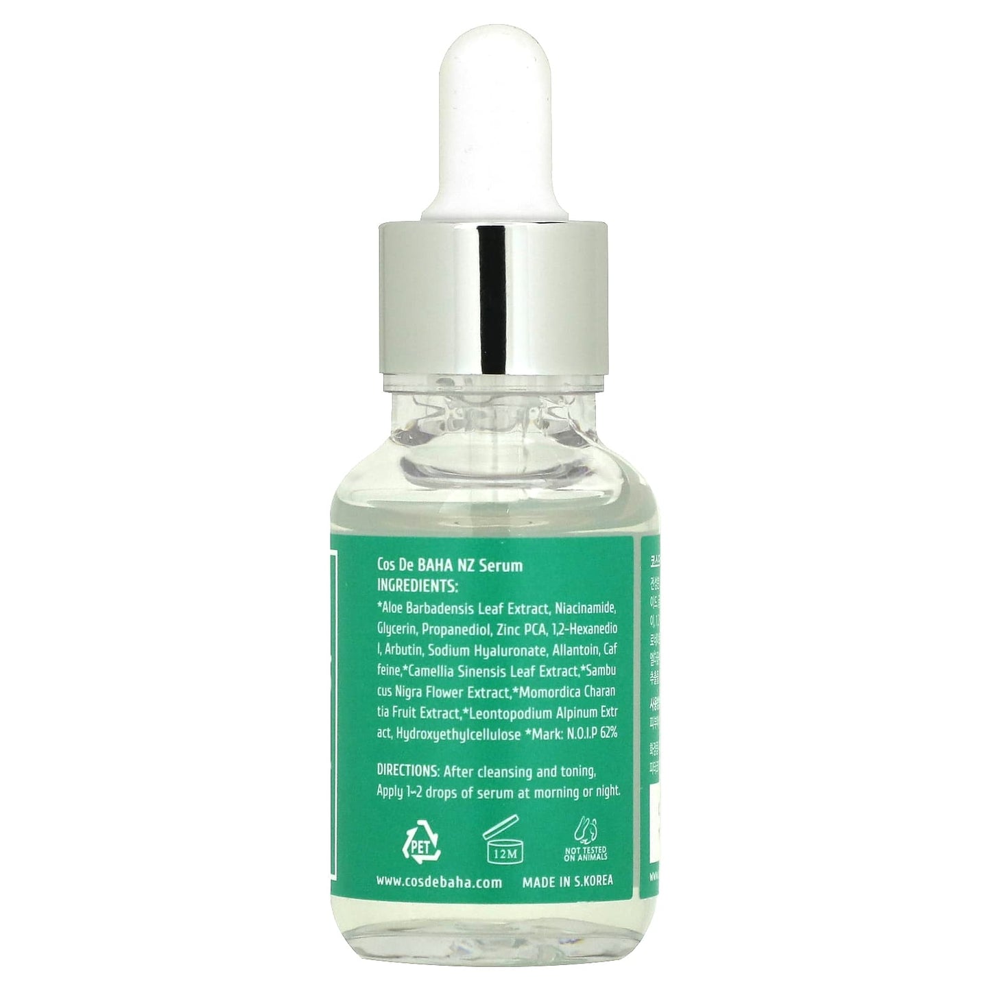 Cos De BAHA, NZ, Niacinamide 20 Zinc PCA 4, 1 fl oz (30 ml)