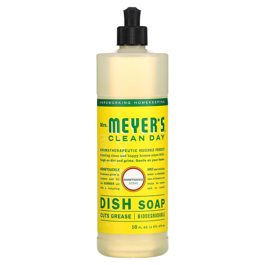 Mrs. Meyers Clean Day-Dish Soap-Honeysuckle Scent-16 fl oz (473 ml)
