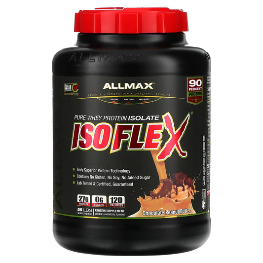 ALLMAX-Isoflex-100% Pure Whey Protein Isolate-Chocolate Peanut Butter-5 lbs (2.27 kg)