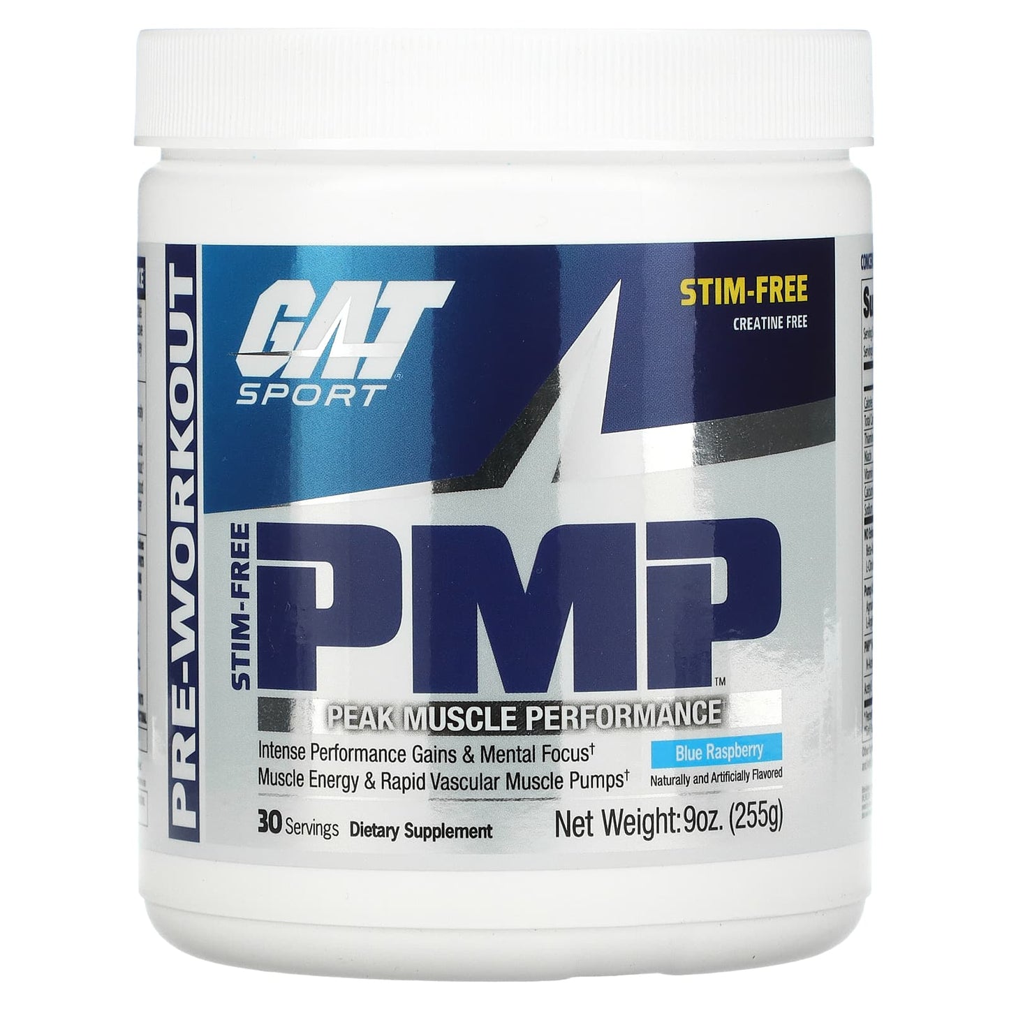 GAT-STM-Free PMP-Peak Muscle Performance-Blue Raspberry-9 oz (255 g)