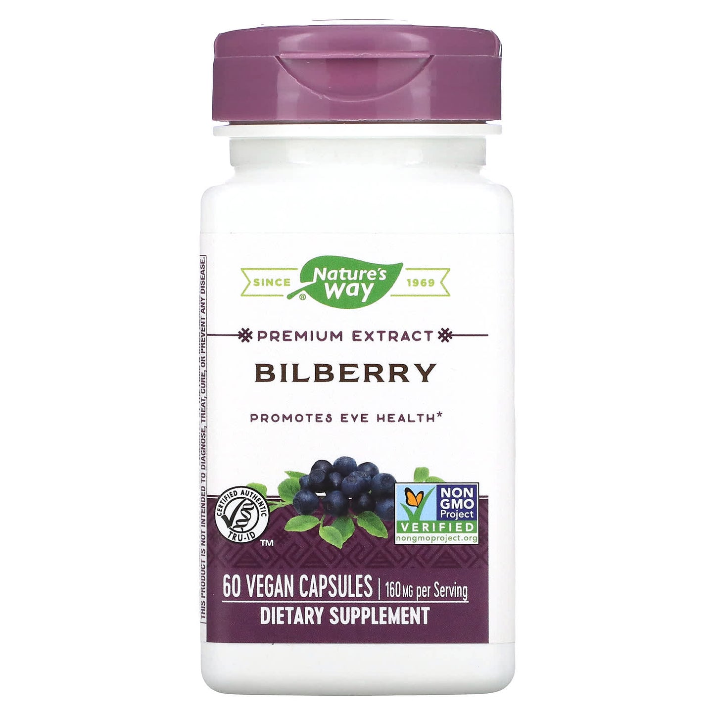 Nature's Way-Bilberry-160 mg-60 Vegan Capsules (80 mg per Capsule)