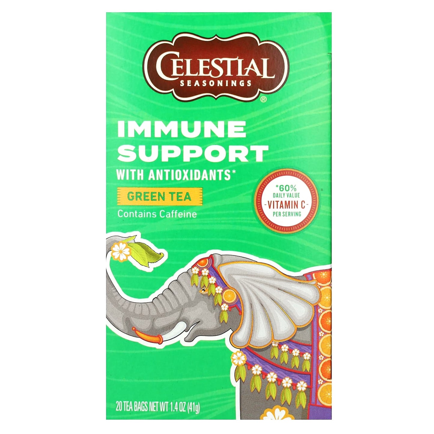 Celestial Seasonings-Green Tea-Immune Support with Antioxidants-20 Tea Bags-1.4 oz (41 g)