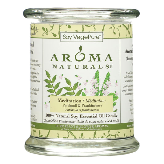 Aroma Naturals-Soy VegePure-100% Natural Soy Essential Oil Candle-Meditation-Patchouli & Frankincense-8.8 oz (260 g)