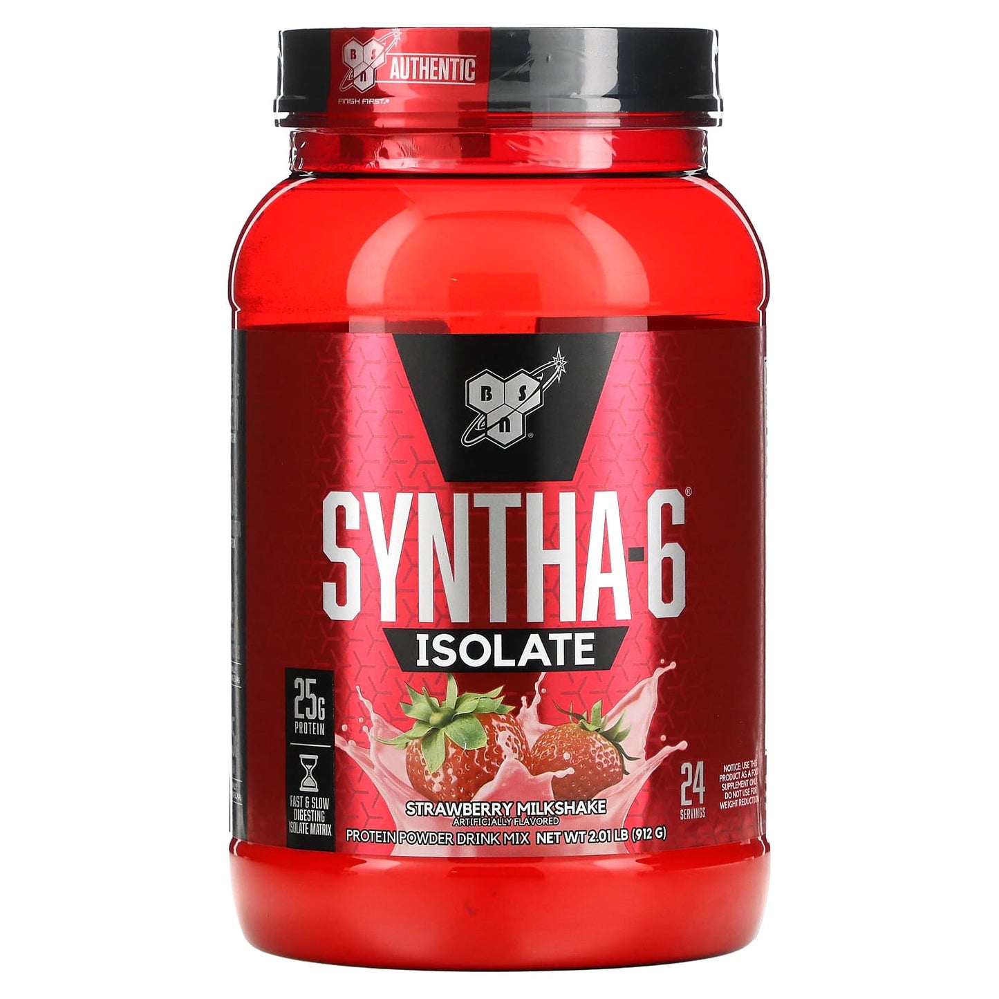 BSN-Syntha-6 Isolate-Protein Powder Drink Mix-Strawberry Milkshake-2.01 lbs (912 g)