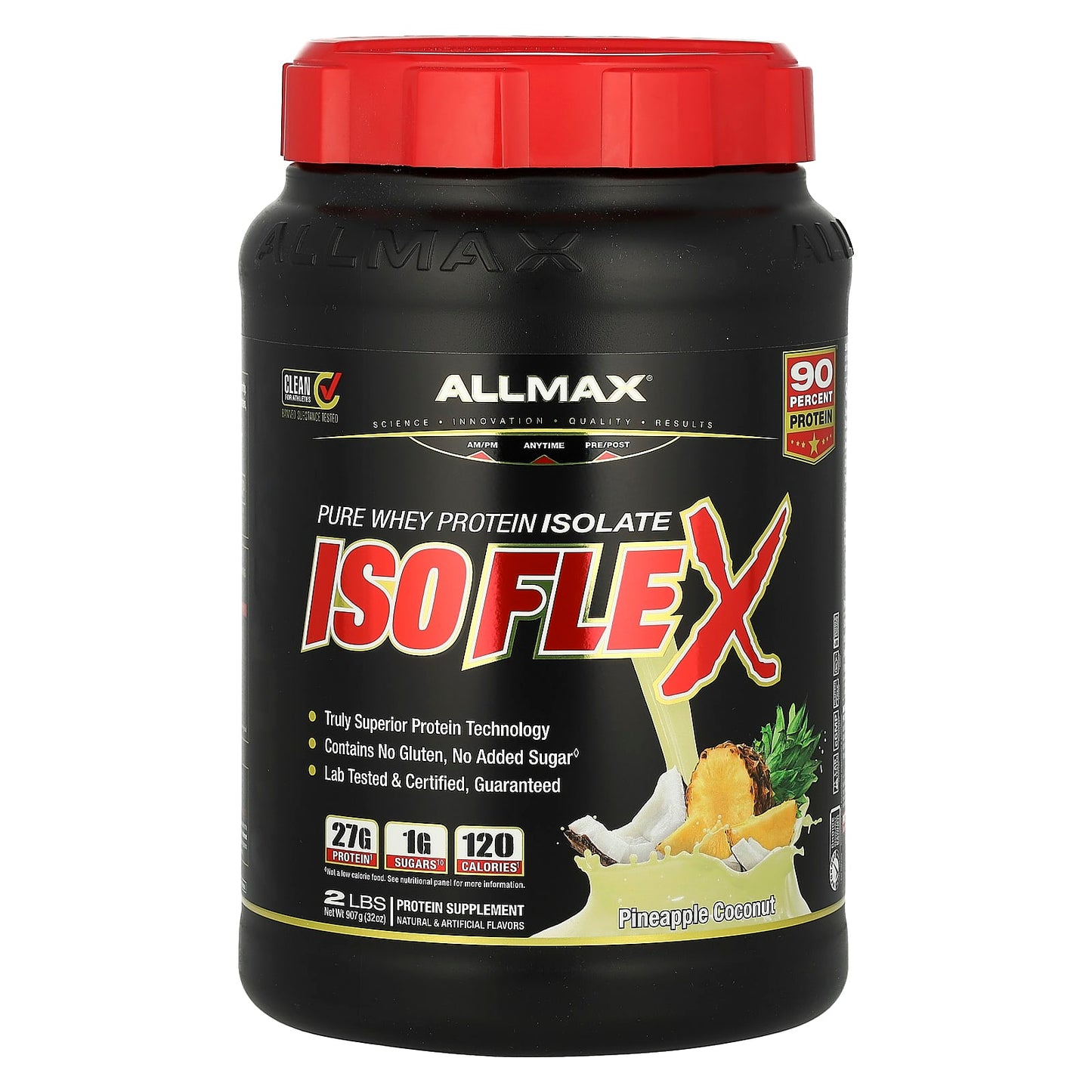 ALLMAX-Isoflex-Pure Whey Protein Isolate-Pineapple Coconut-2 lbs (907 g)