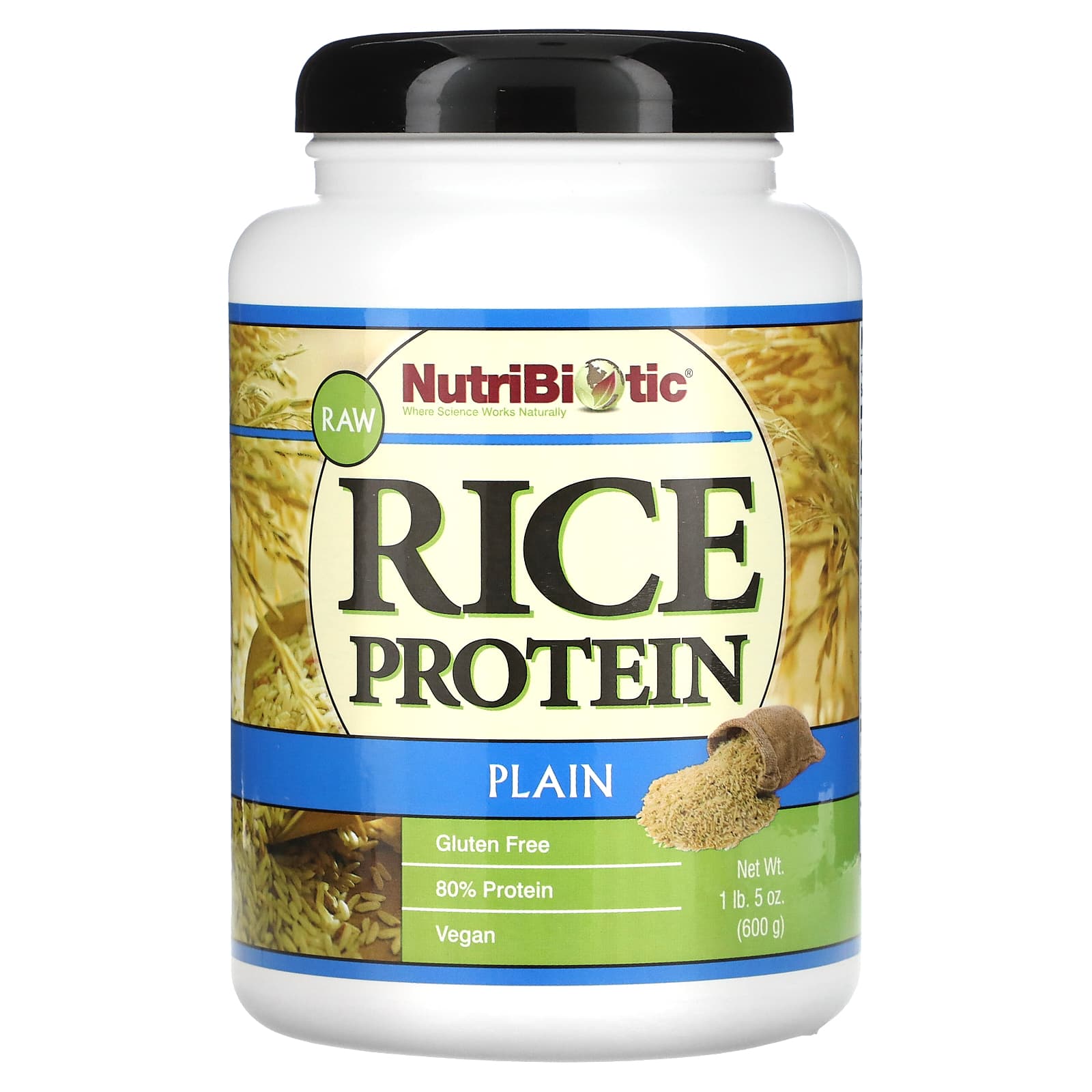 NutriBiotic-Raw Rice Protein-Plain -5 oz (600 g)