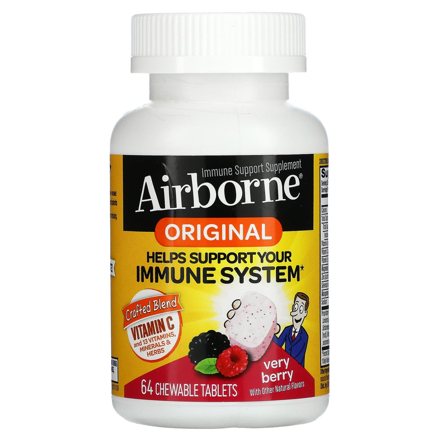 AirBorne, Original, Immune Support Supplement, Very Berry, 64 Chewable Tablets