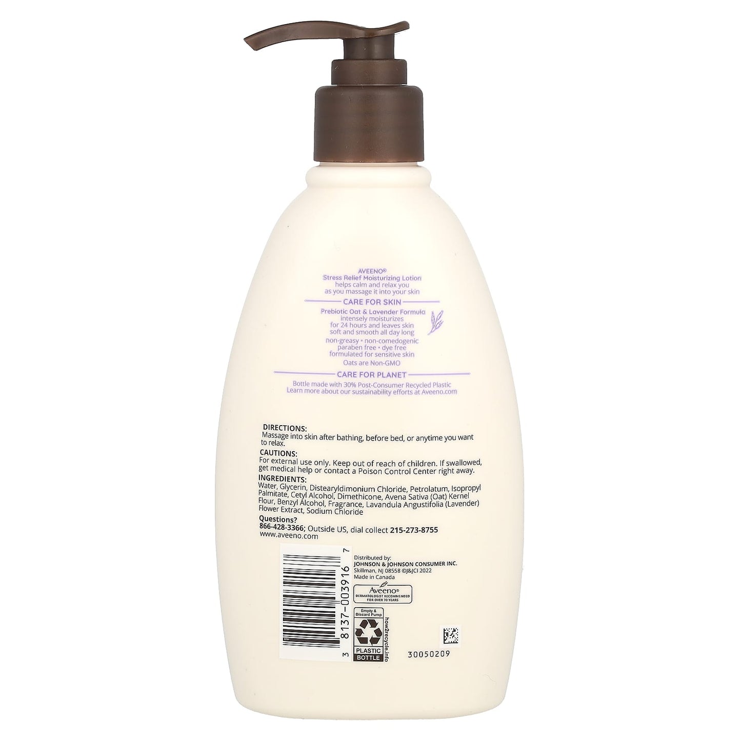 Aveeno, Stress Relief Moisturizing Lotion, Lavender, 12 fl oz (354 ml)