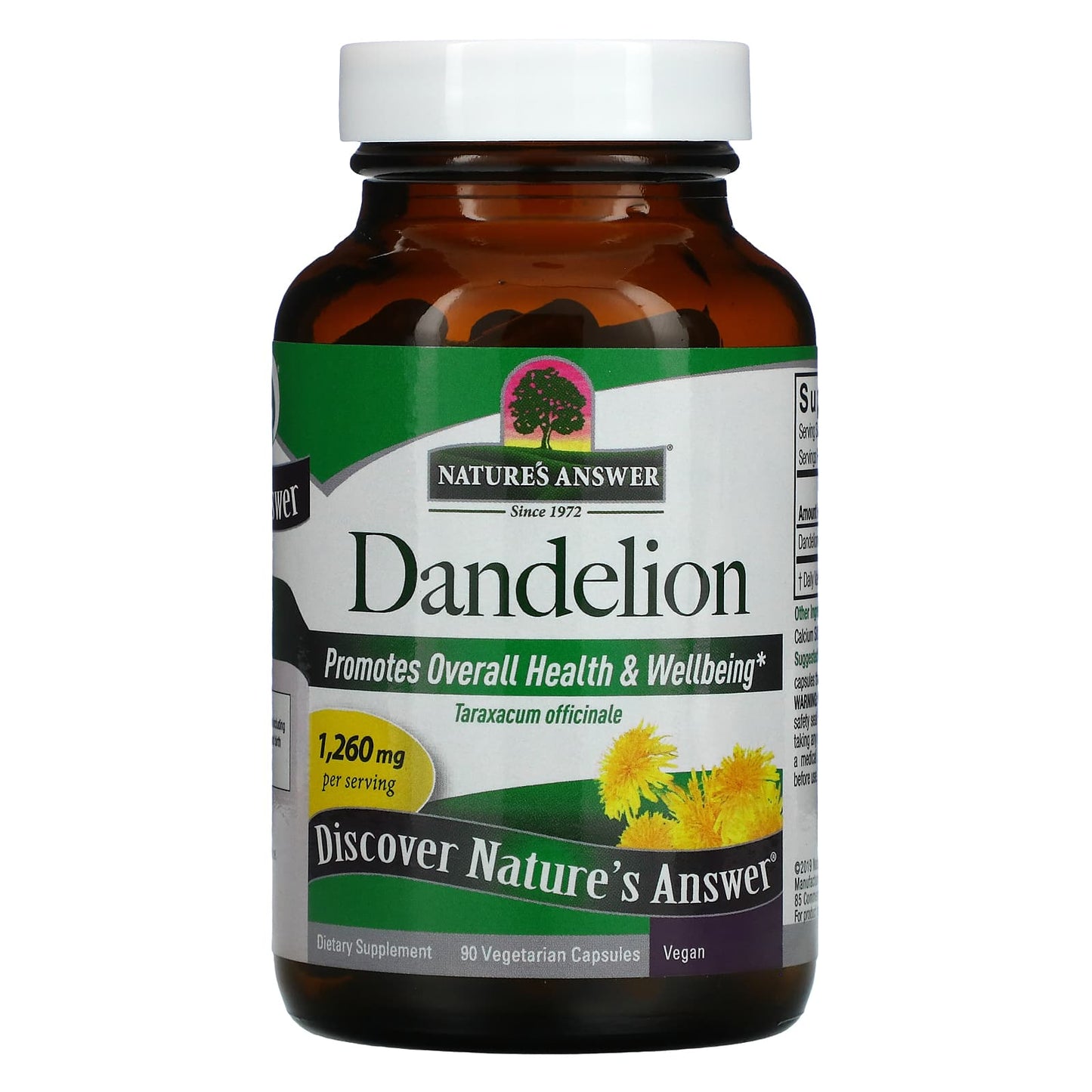 Nature's Answer, Dandelion, 1,260 mg, 90 Vegetarian Capsules (420 mg per Capsule)