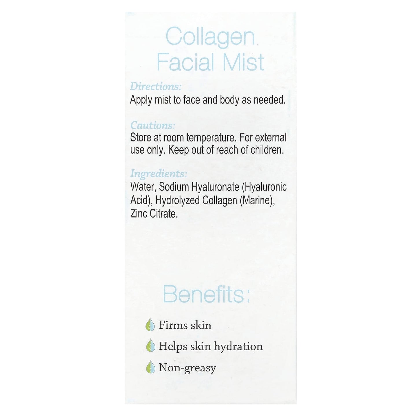 Hyalogic, Collagen Facial Mist With Hyaluronic Acid & Marine Collagen, Fragrance Free, 2 fl oz (59 ml)