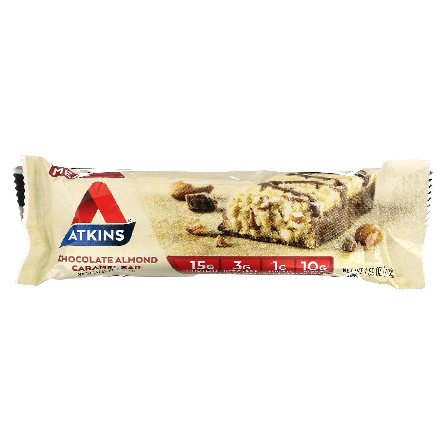 Atkins, Protein Meal Bar, Chocolate Almond Caramel, 5 Bars, 1.69 oz (48 g) Each