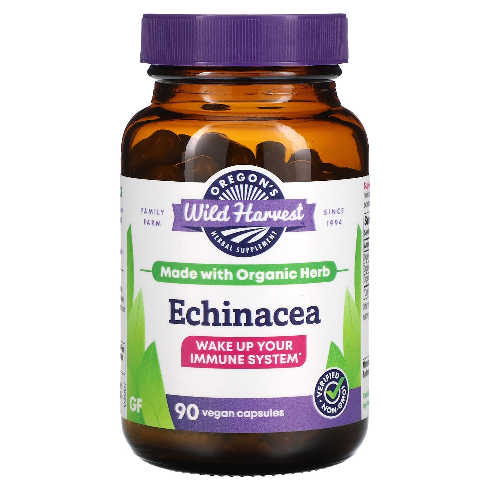 Oregon's Wild Harvest-Echinacea-90 Vegan Capsules