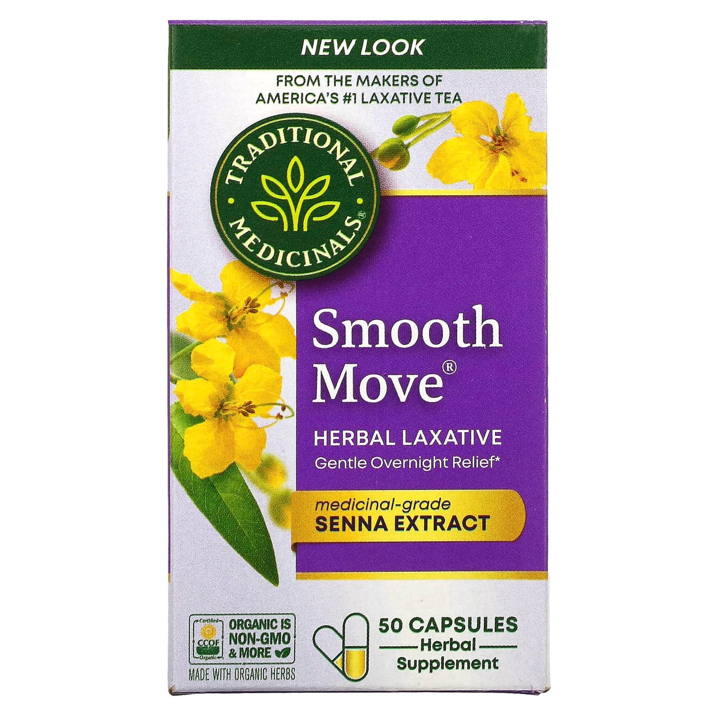 Traditional Medicinals-Smooth Move Capsules-Senna-50 Capsules