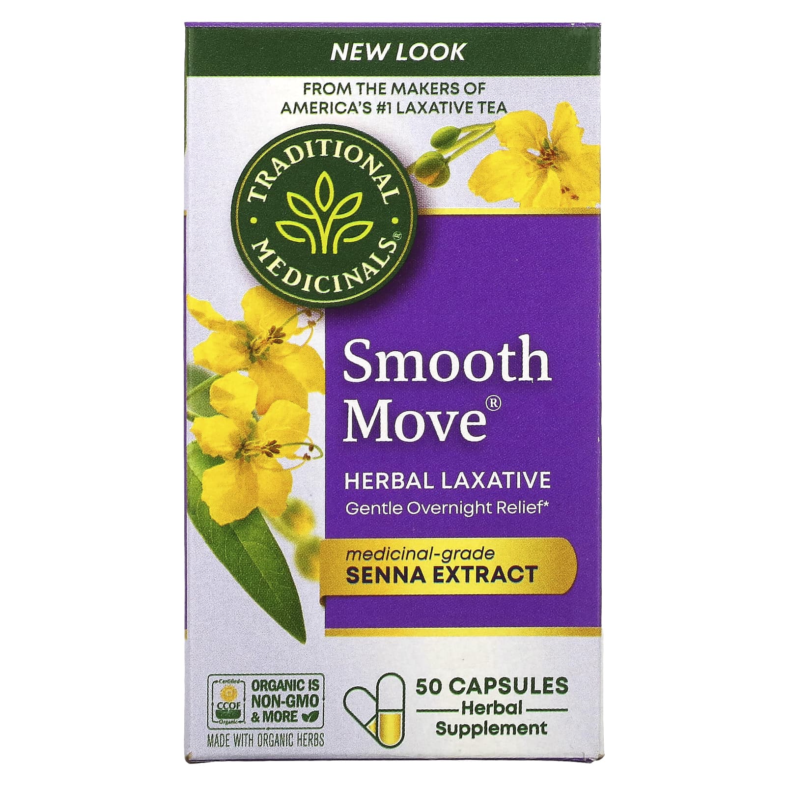 Traditional Medicinals-Smooth Move Capsules-Senna-50 Capsules