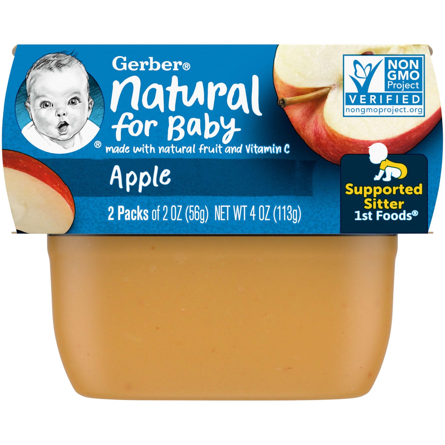 Gerber-Natural for Baby-1st Foods-Apple-2 Pack-2 oz (56 g) Each