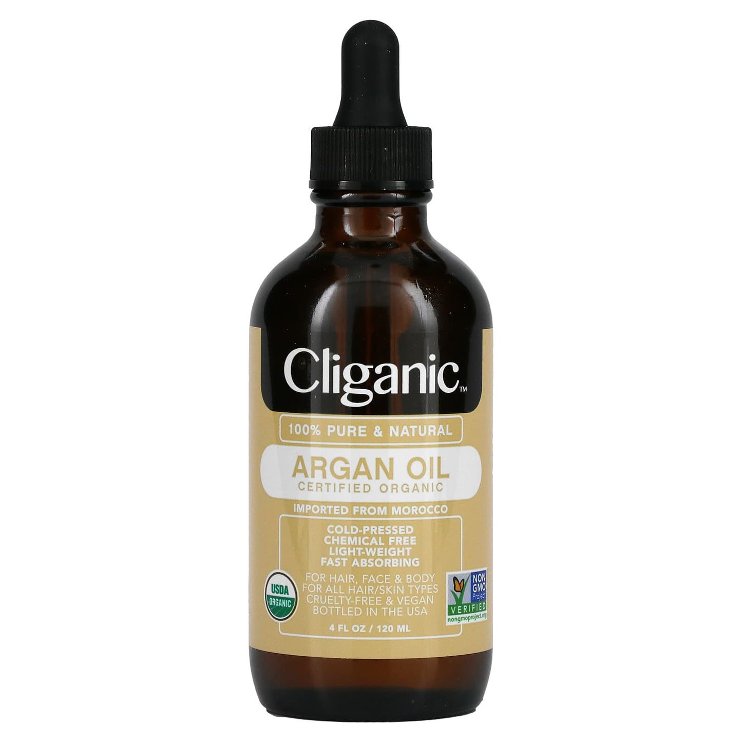 Cliganic-100% Pure & Natural-Argan Oil-4 fl oz (120 ml)