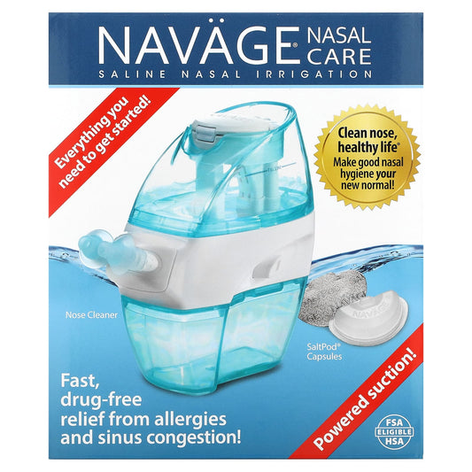 Navage-Nasal Care-Saline Nasal Irrigation Starter Kit-Nose Cleaner Model SDG-2 + 20 Saltpod Capsules