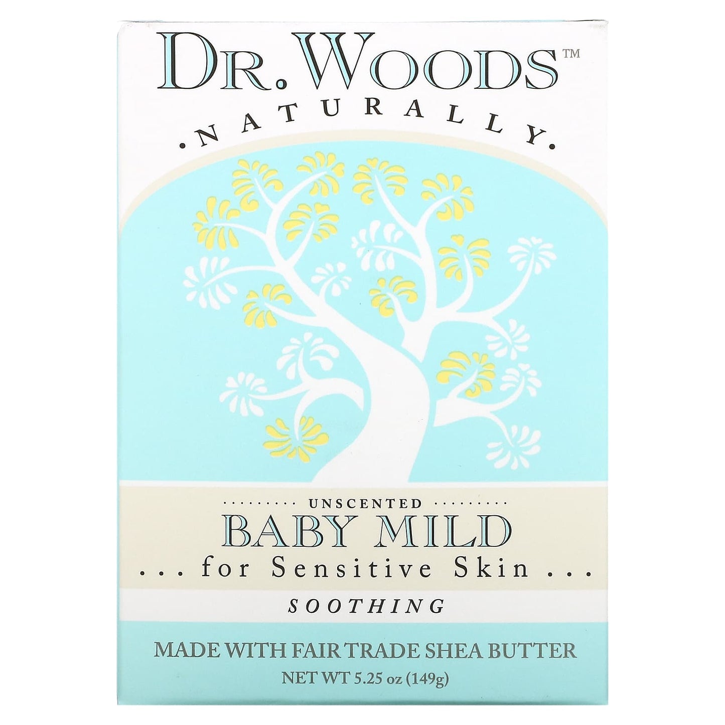 Dr. Woods-Baby Mild Bar Soap-Soothing-Unscented-5.25 oz (149 g)