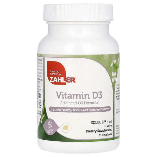 Zahler-Vitamin D3-25 mcg (1,000 IU)-250 Softgels