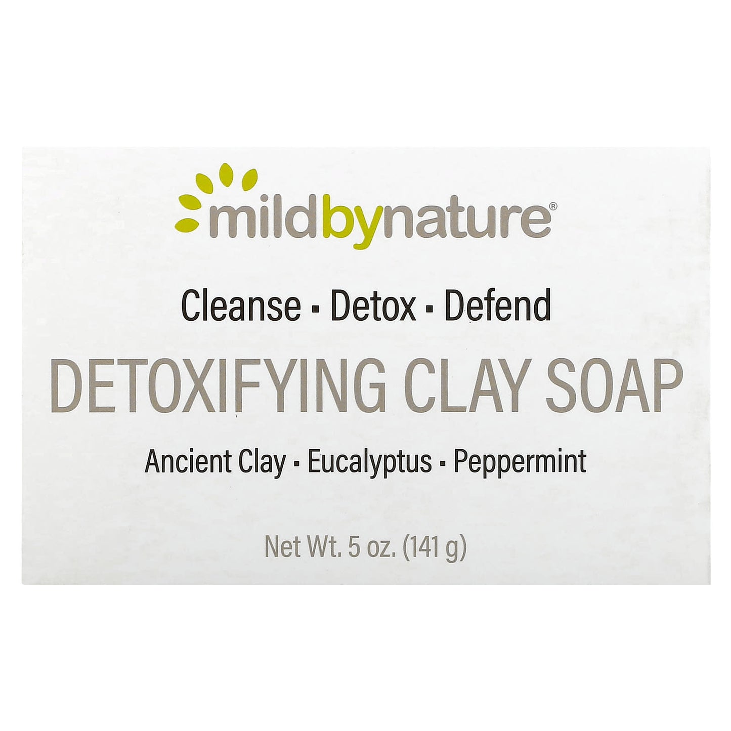 Mild By Nature-Detoxifying Clay-Bar Soap-Eucalyptus & Peppermint-with Ancient Clay-5 oz (141 g)