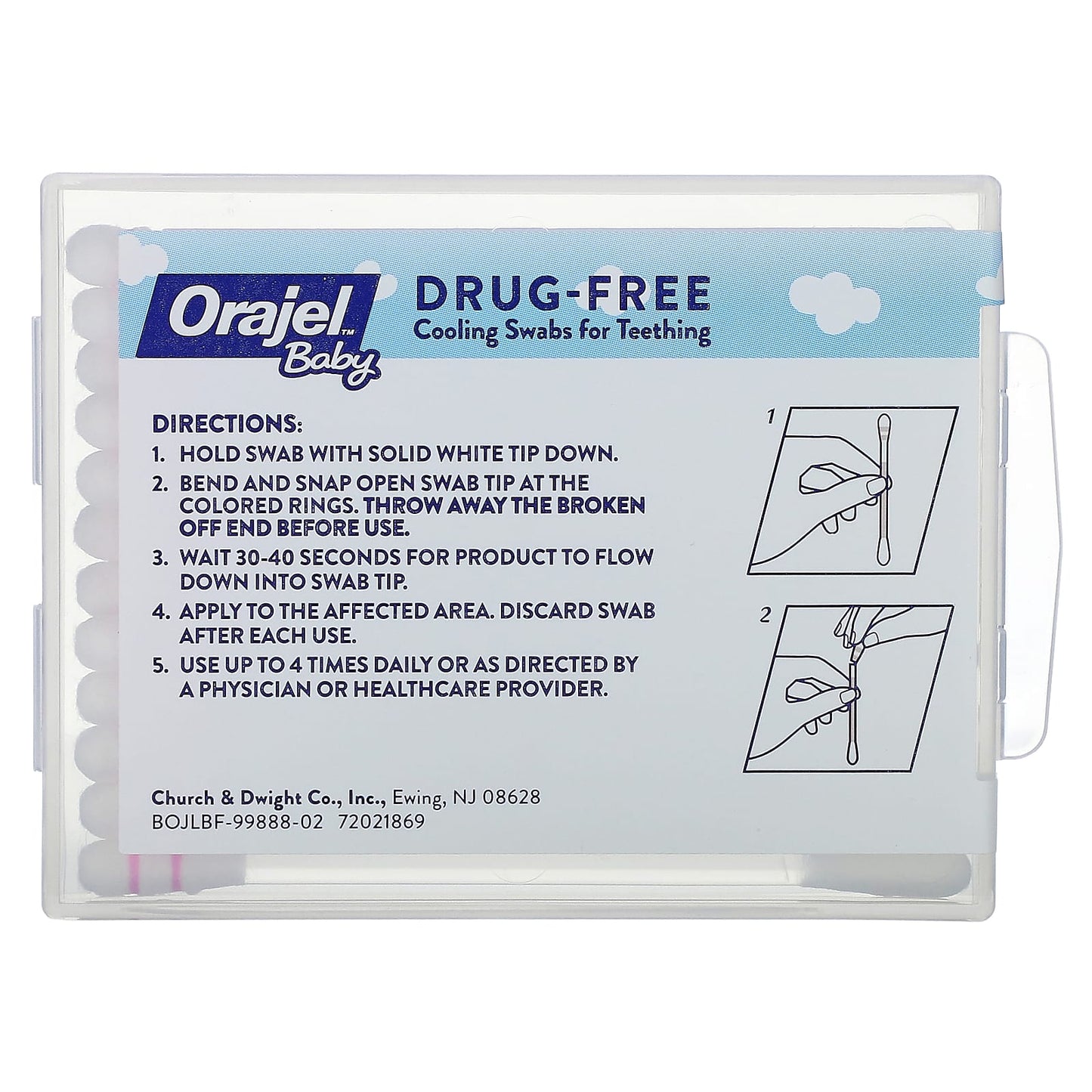 Orajel, Baby Daytime Cooling Swabs for Teething, 0+ Years, 12 Unit Dose Swabs, 0.005 fl oz (0.15 ml)