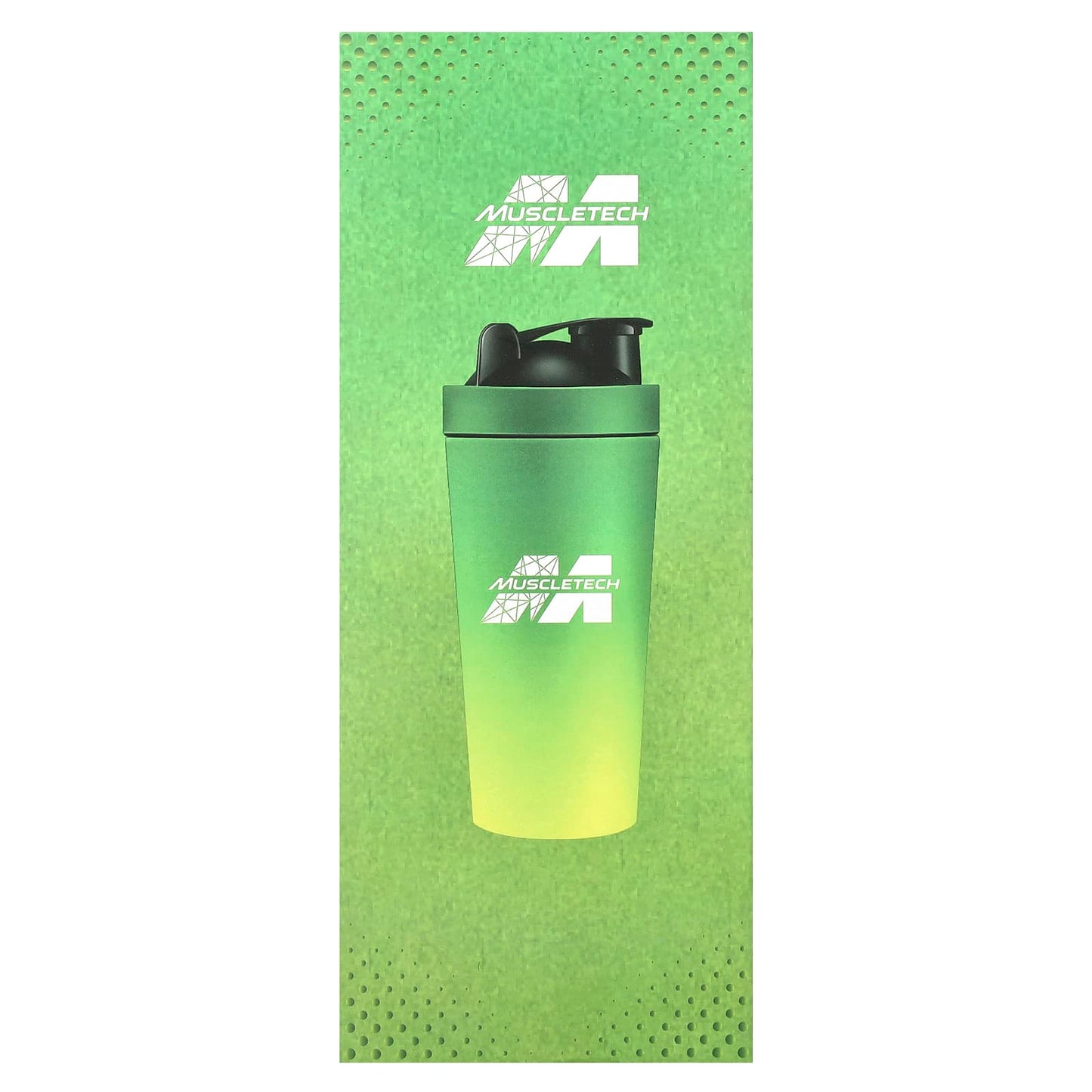 MuscleTech, Shaker Bottle, Stainless Steel, Green/Yellow, 25 oz (739 ml)