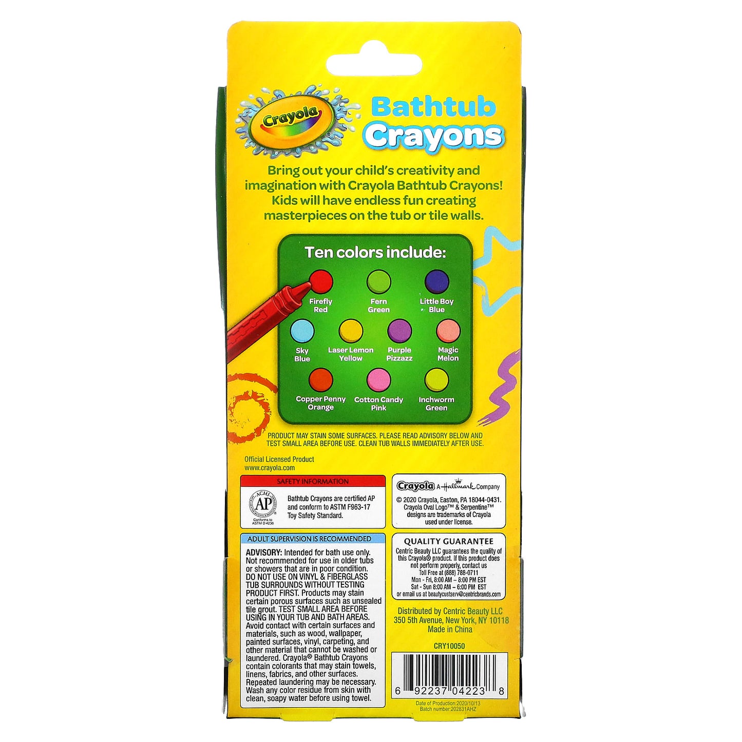 Crayola, Bathtub Crayons, 3+, 10 Bathtub Crayons