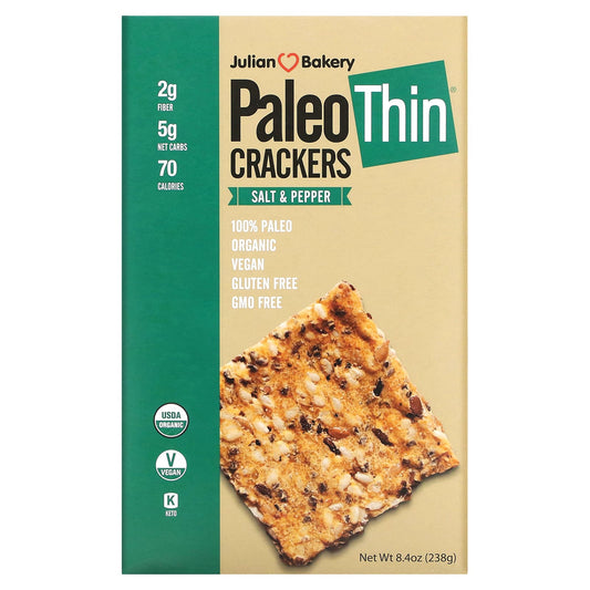 Julian Bakery-Paleo Thin Crackers-Salt & Pepper-8.4 oz (238 g)