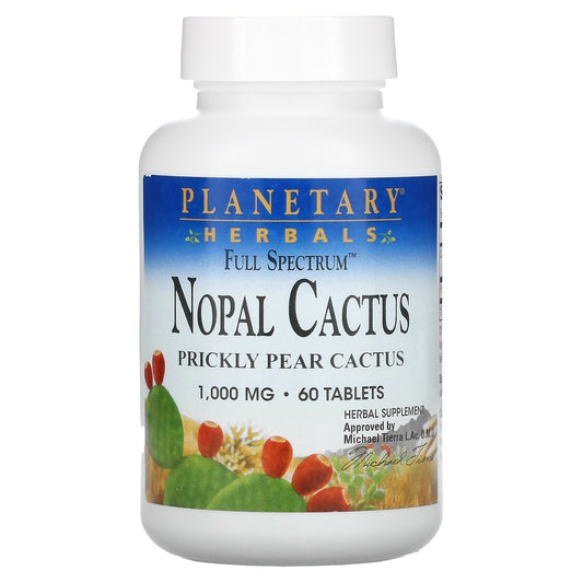 Planetary Herbals-Full Spectrum Nopal Cactus-1,000 mg-60 Tablets