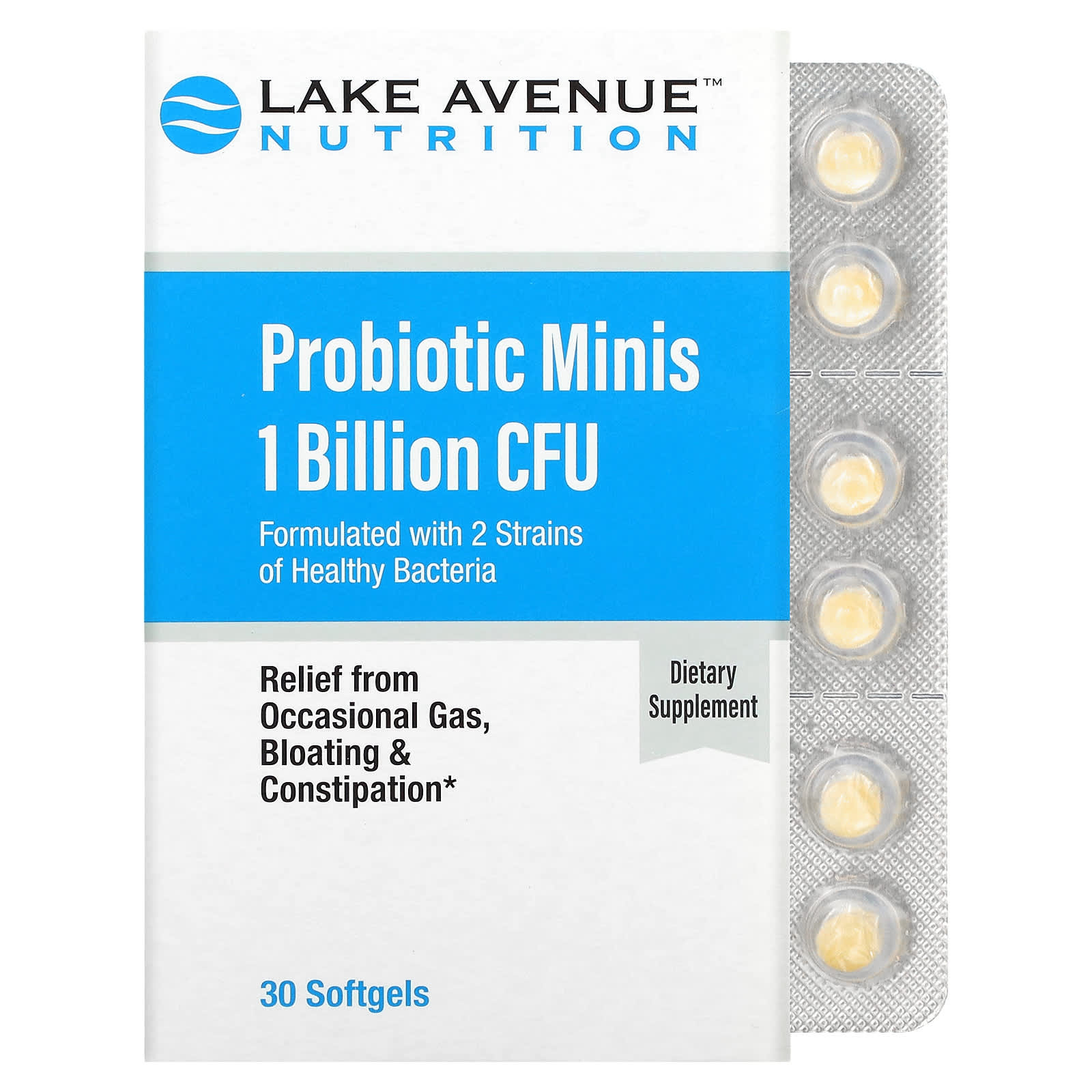 Lake Avenue Nutrition-Probiotic Minis-2 Strain Blend-1 Billion CFU-30 Softgels