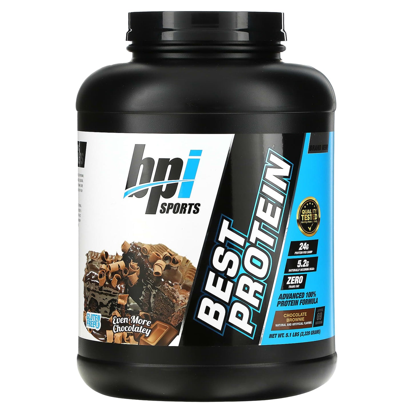 BPI Sports-Best Protein-Advanced 100% Protein Formula-Chocolate Brownie-5.1 lbs (2,329 g)