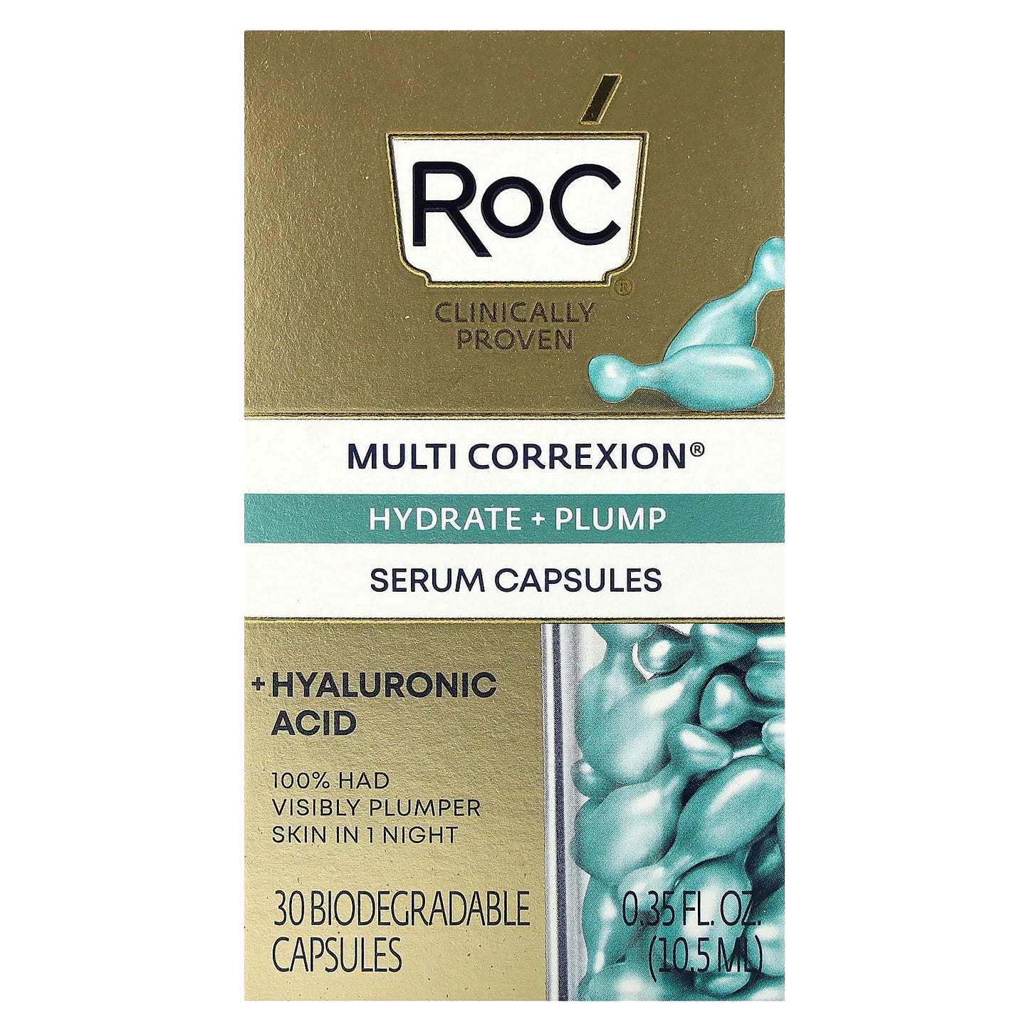 RoC, Multi Correxion, Hydrate + Plump, Serum Capsules, 30 Biodegradable Capsules