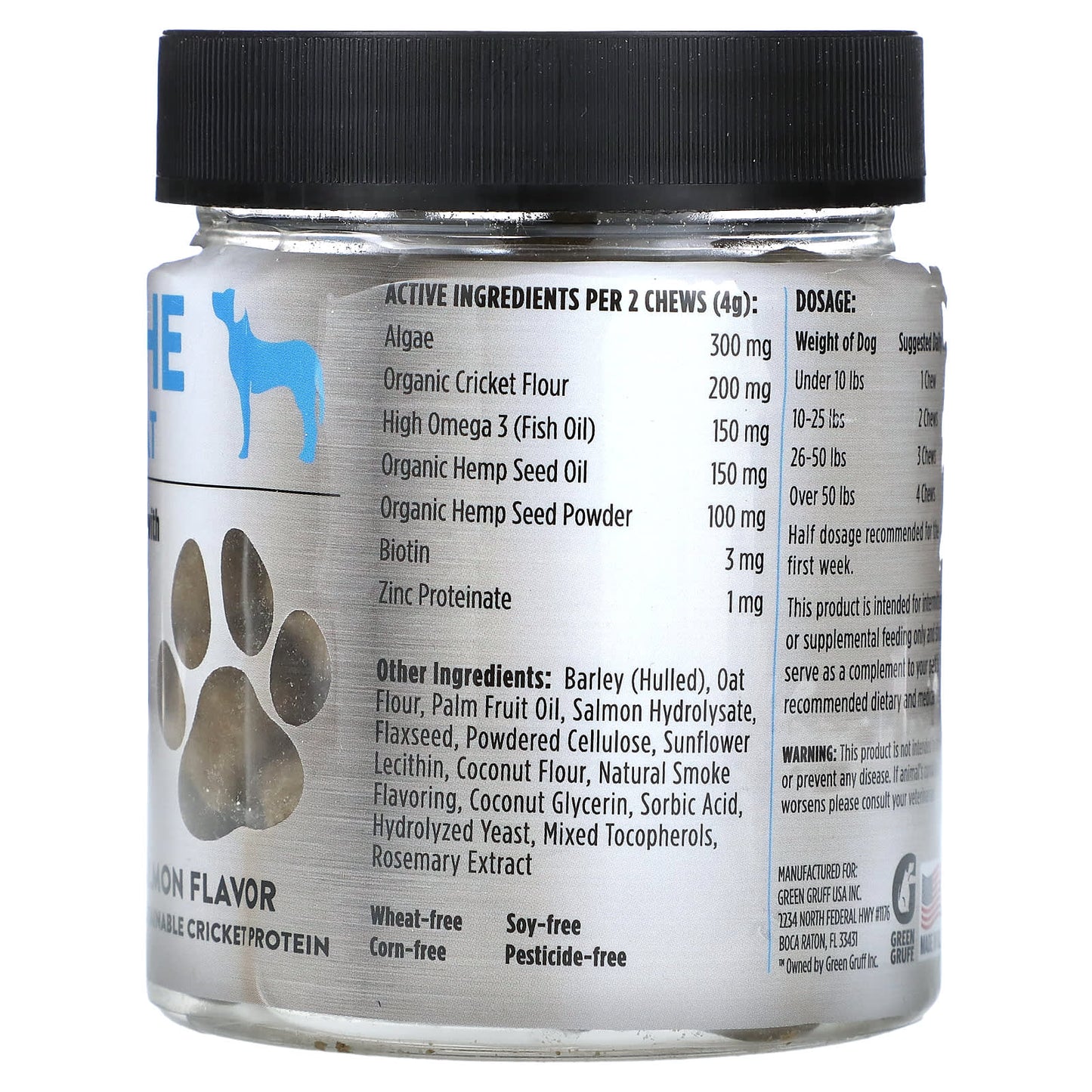 Green Gruff, Soothe Skin & Coat, Salmon, 90 Chews, 6.35 oz (180 g)