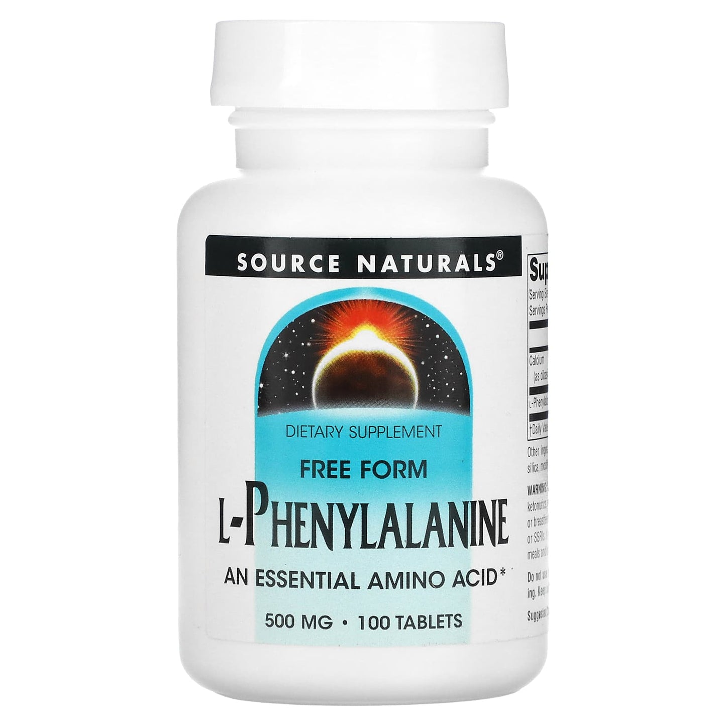 Source Naturals-L-Phenylalanine-500 mg-100 Tablets (250 mg per Tablet)