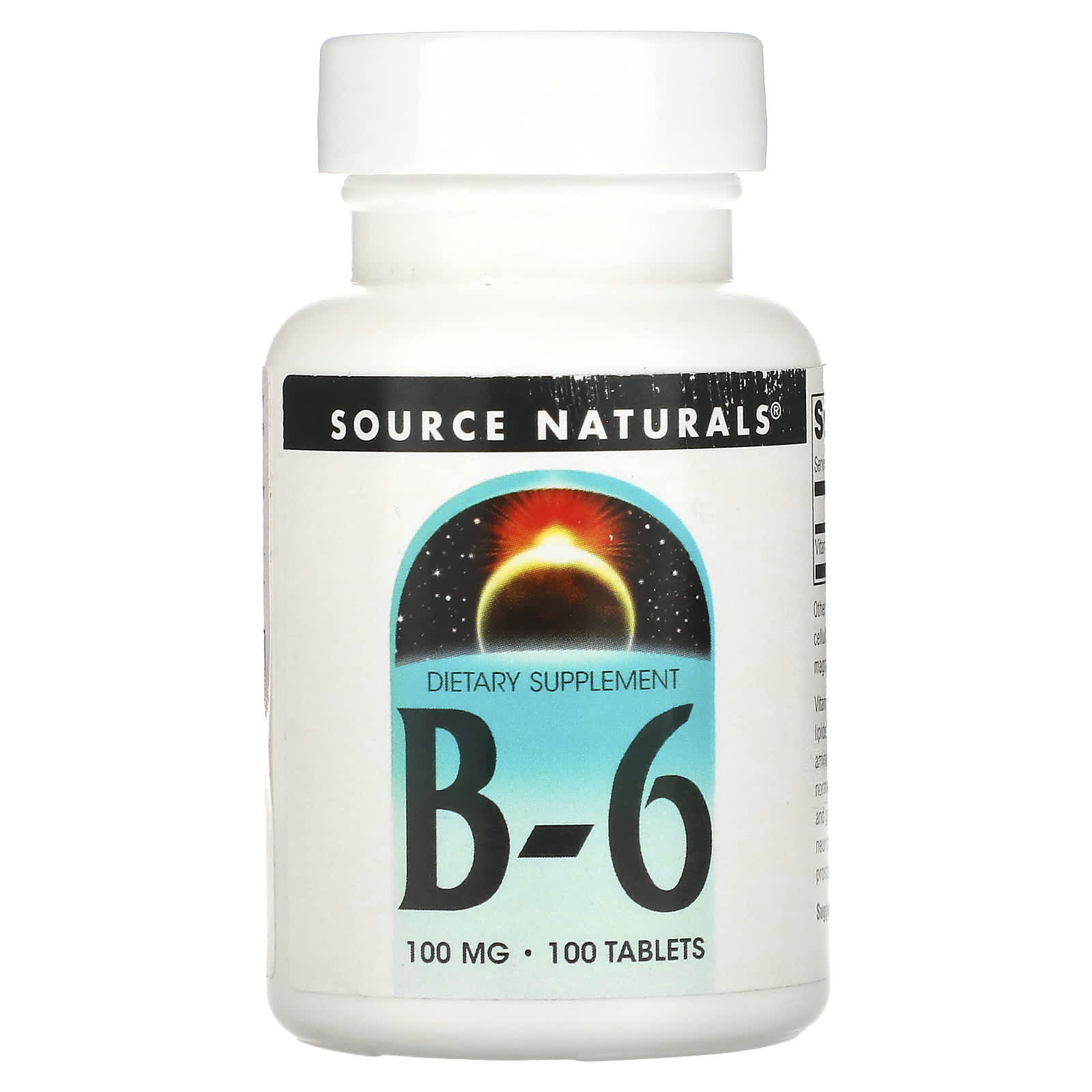 Source Naturals-B-6-100 mg-100 Tablets