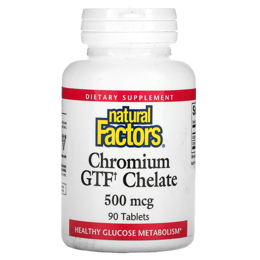 Natural Factors-Chromium GTF Chelate-500 mcg-90 Tablets