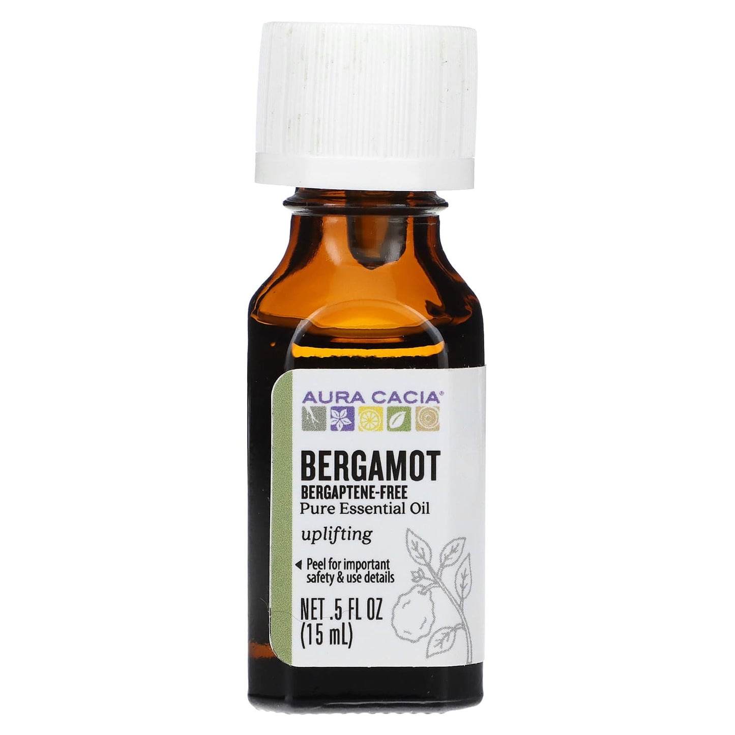 Aura Cacia-Pure Essential Oil-Bergamot-0.5 fl oz (15 ml)