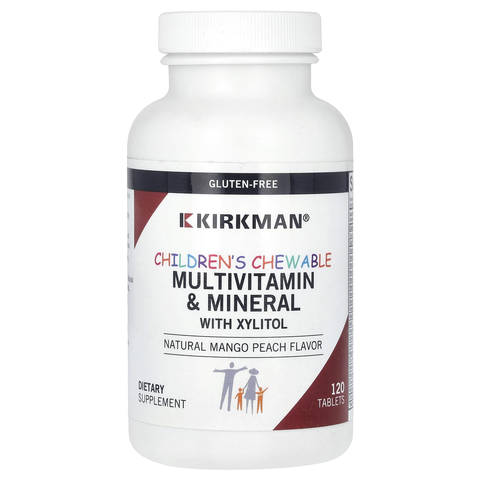 Kirkman Labs-Children's Chewable MultiVitamin & Mineral with Xylitol-Natural Mango Peach-120 Tablets