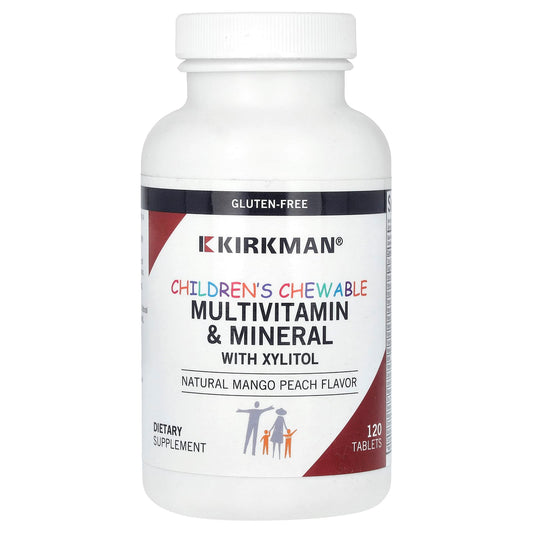 Kirkman Labs-Children's Chewable MultiVitamin & Mineral with Xylitol-Natural Mango Peach-120 Tablets