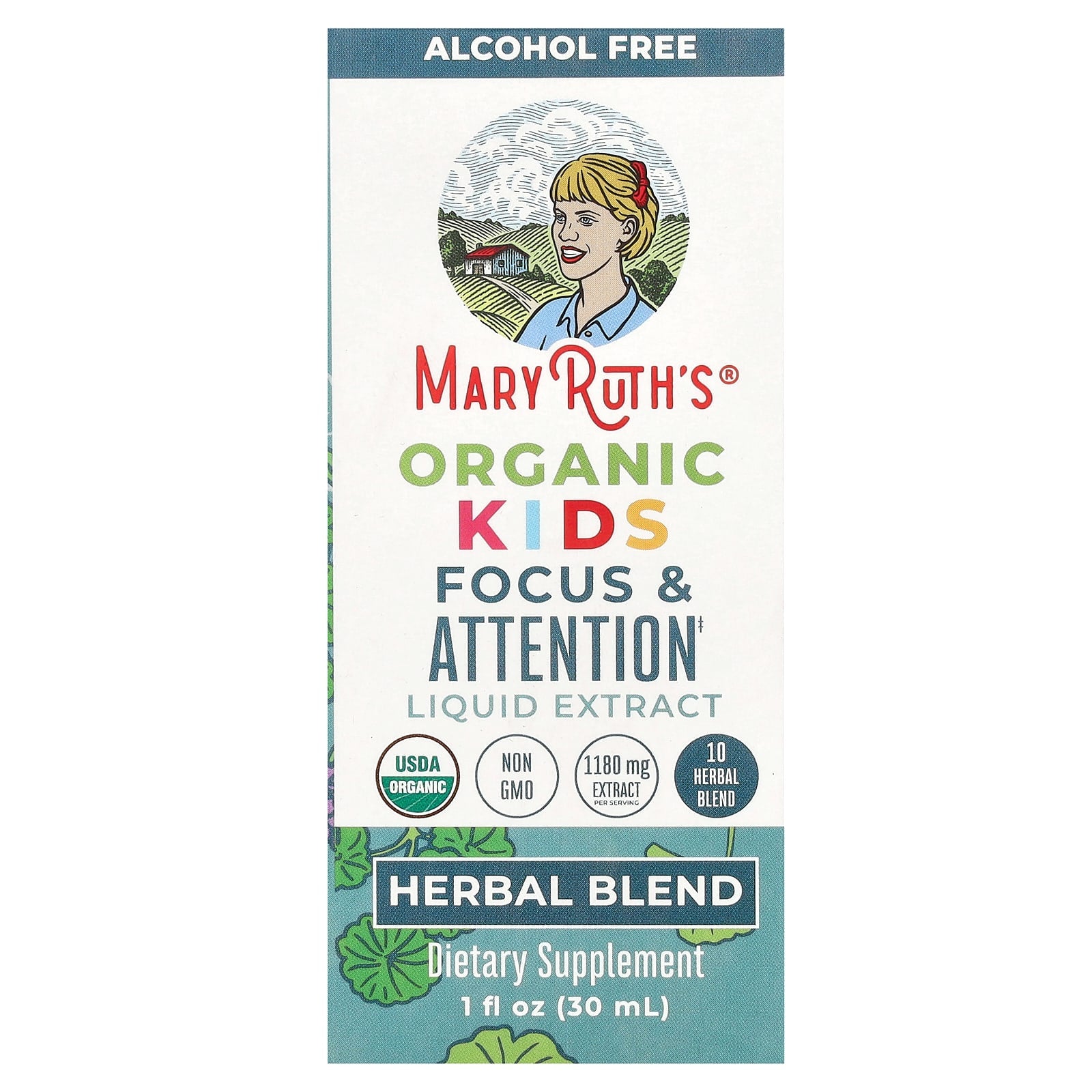 MaryRuth's-Organic Kids-Focus & Attention Liquid Extract-Alcohol Free-1 fl oz (30 ml)