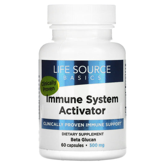 Life Source Basics (WGP Beta Glucan)-Immune System Activator-500 mg-60 Capsules