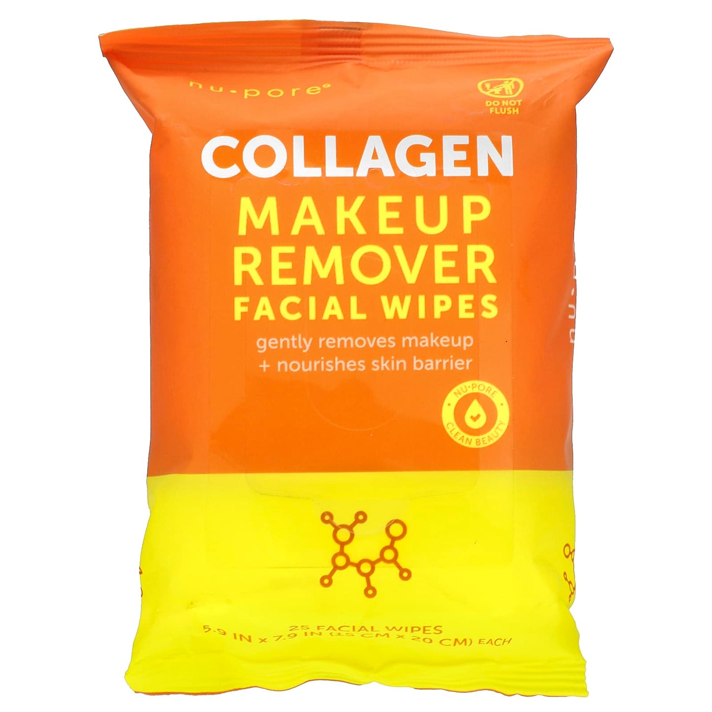 Nu-Pore-Collagen Makeup Remover Facial Wipes-25 Facial Wipes