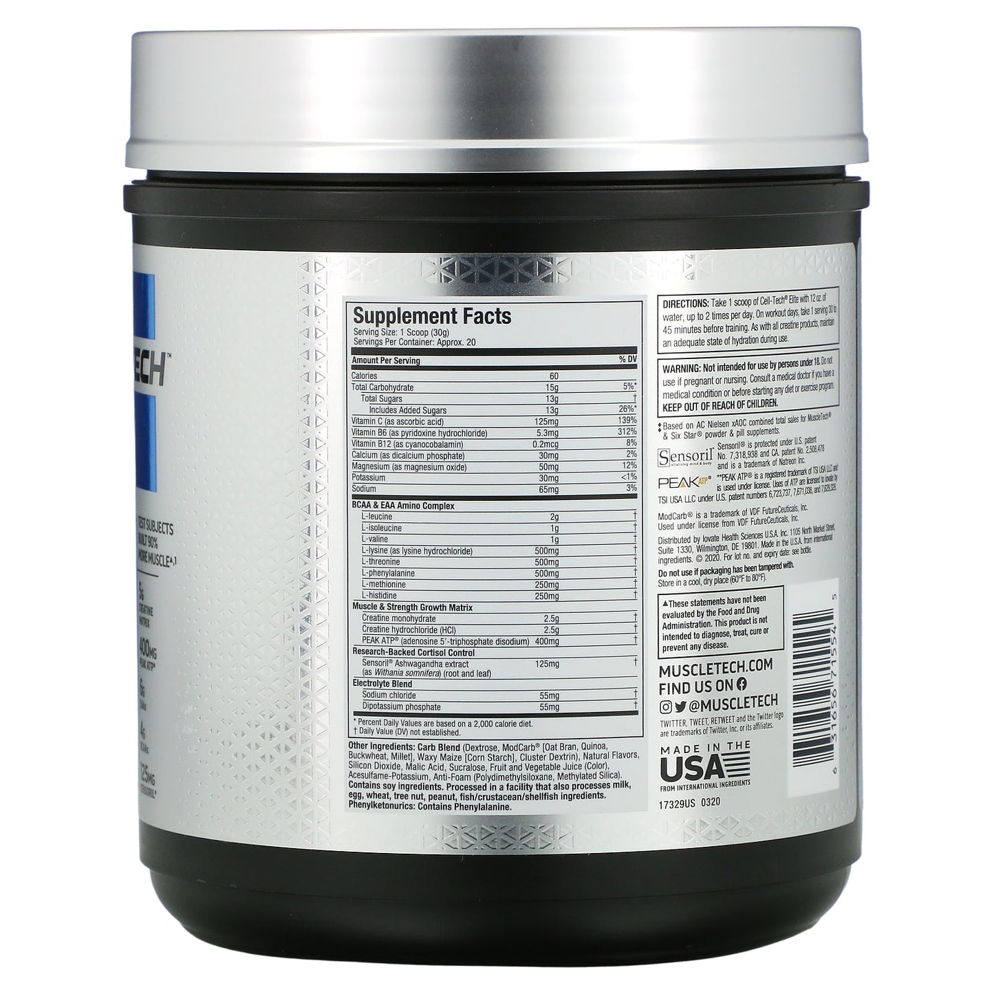 MuscleTech, Cell Tech, Elite, Icy Berry Slushie, 1.31 lbs (594 g)